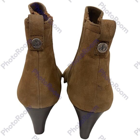 Sam Edelman Gillian brown suede wedge ankle length booties size 8 - Picture 2 of 8
